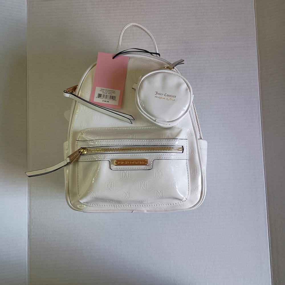 Juicy Couture White Backpack Sleek Design with Structured Shape